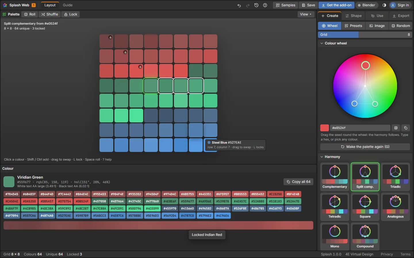 The live link between Splash in Blender and the web version